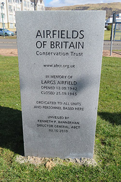 Largs Airfield memorial